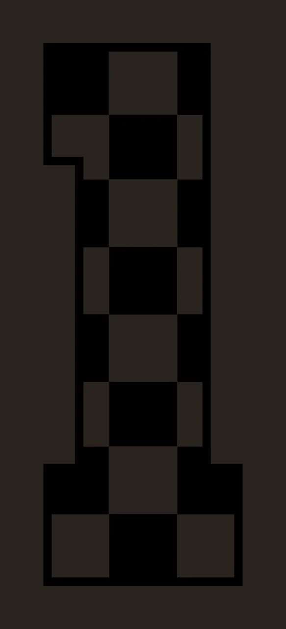 1 A Vertical Number One With Black checkerboard patterned white contrast preview thumbnail