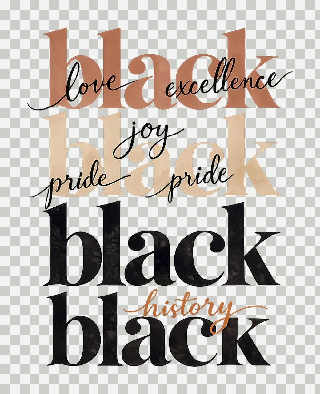 Black History Sublimation Design African American Pride Love transparency and detail preview thumbnail