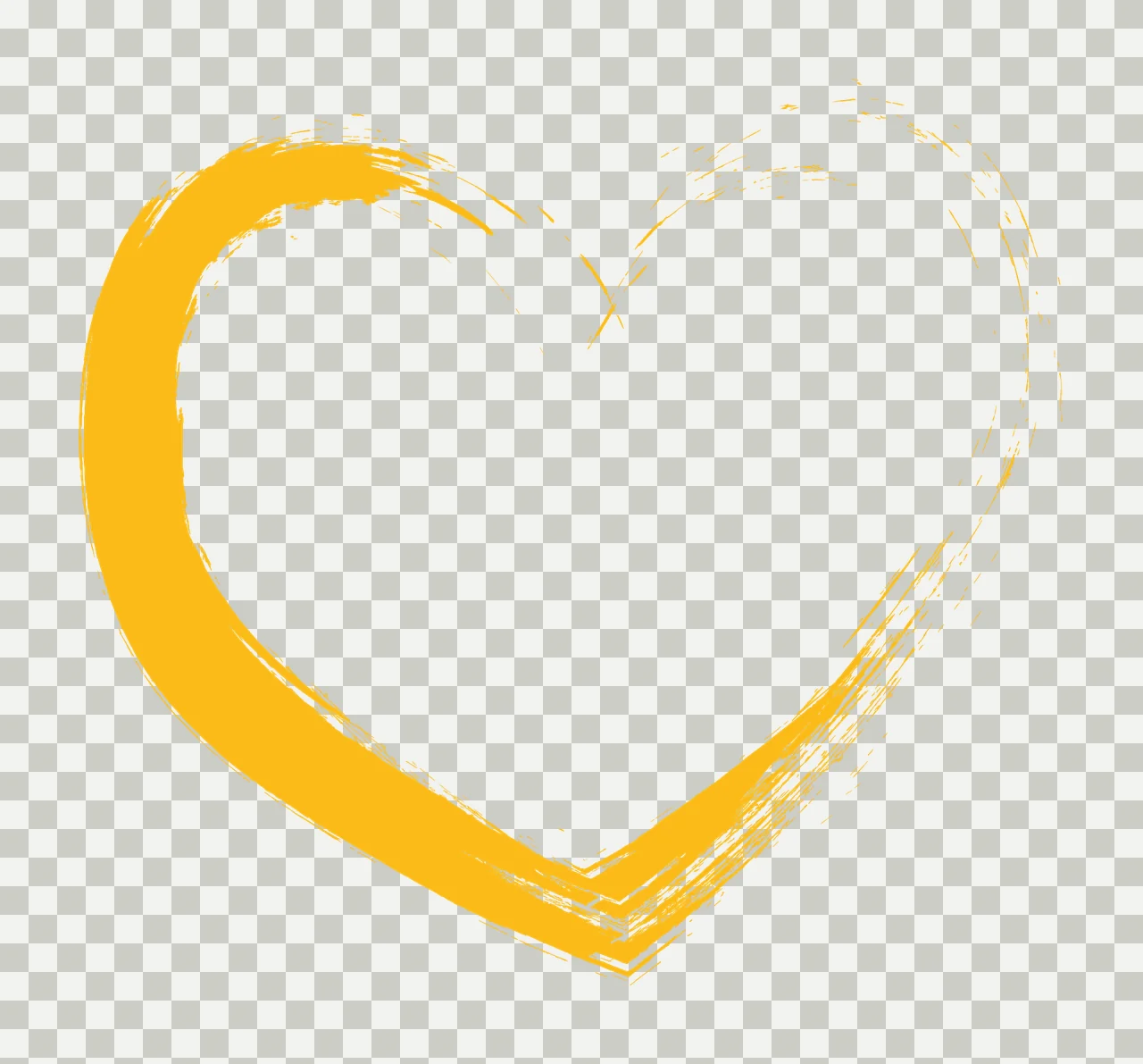 Brush Single Black Stroke Heart hand drawn plain outline texture transparency and detail preview thumbnail