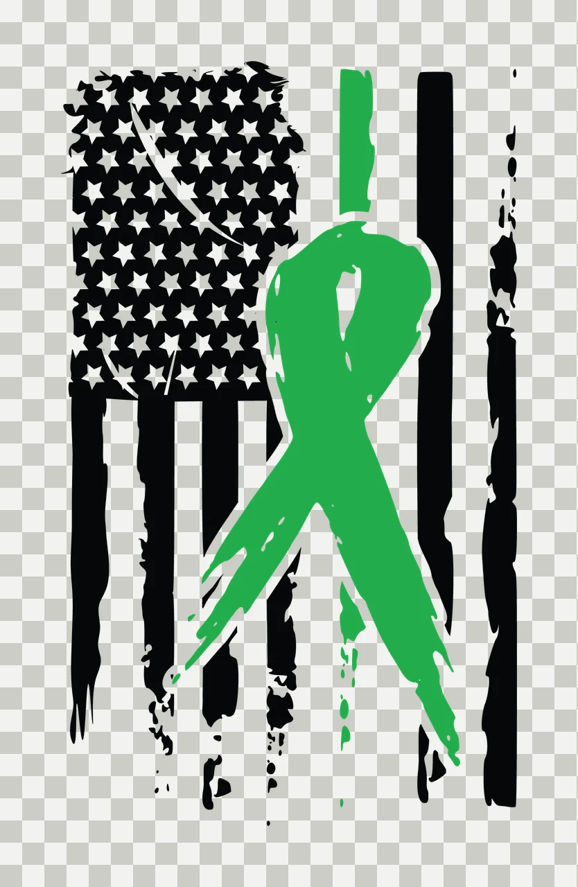 Awareness Distressed American Flag Ribbon and graphic black transparency and detail preview thumbnail