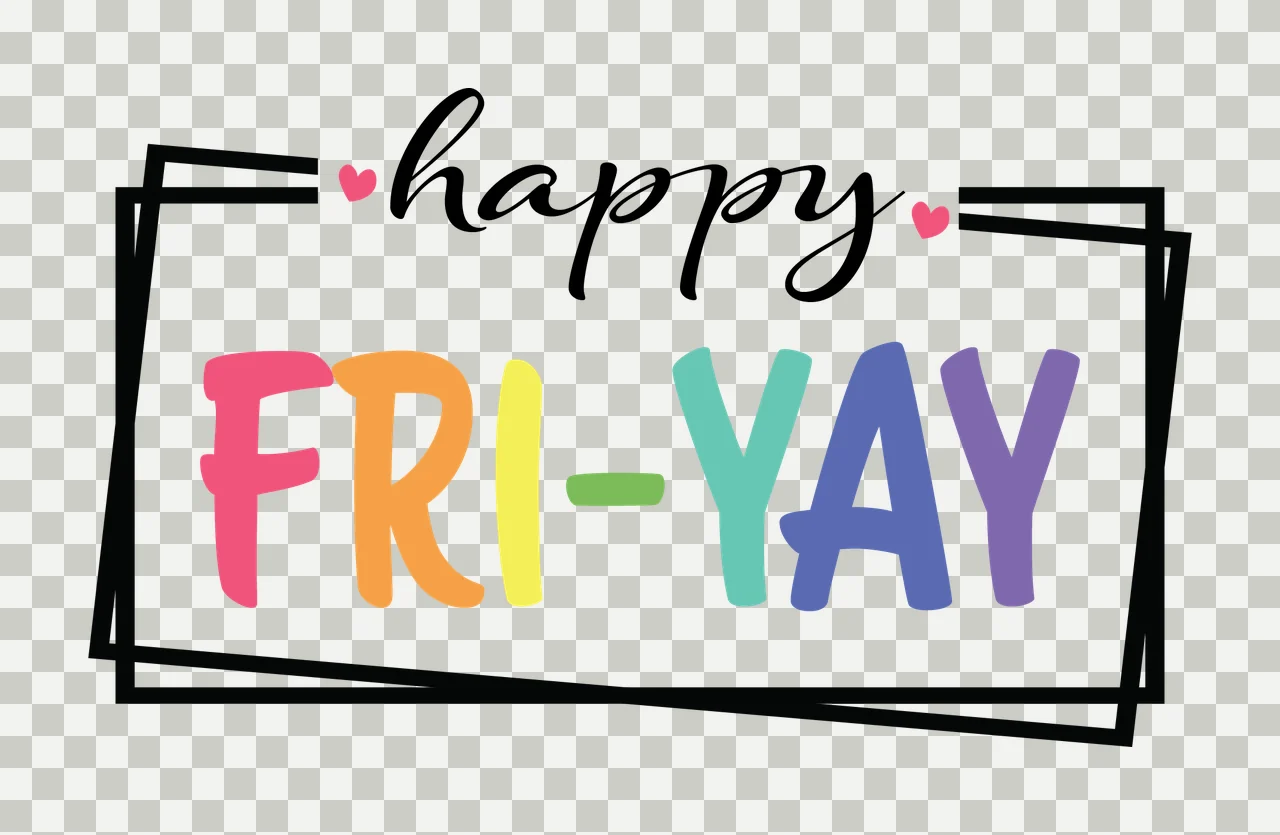 Happy Fri Yay Text With Rectangles And Hearts transparency and detail preview thumbnail