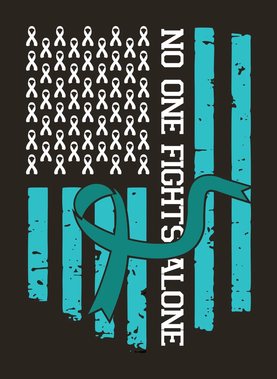 Ovarian Cancer awareness ribbon survivor hope support Variation contrast preview thumbnail