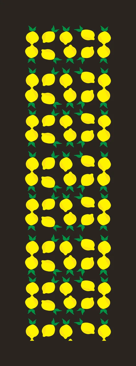 Lemons Patterned Vertical Column Silhouette Art Repeated lemon contrast preview thumbnail
