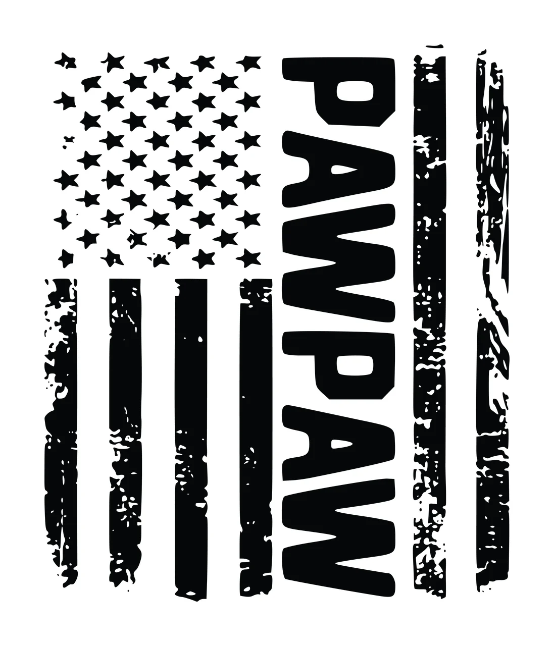 Flag Vertical Graphic With Text Running Along stars stripes