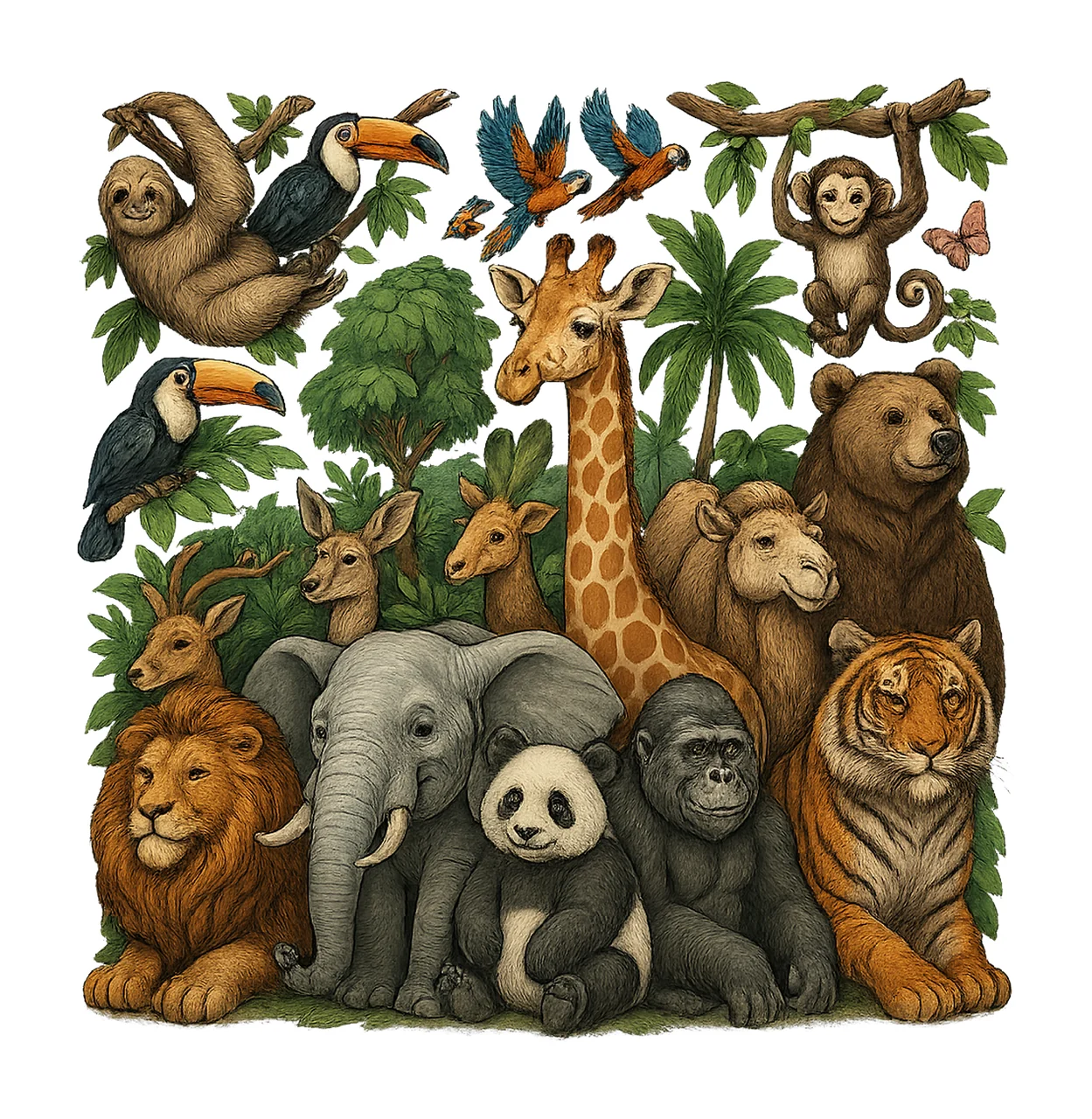 Zoo Animals Design Cute Wildlife Art for Kids Birthday
