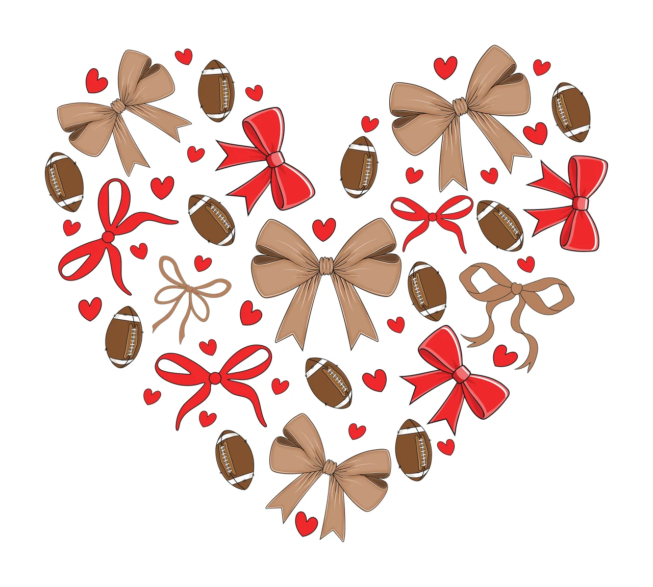 Hearts Bow Heart Shape Composed Of Black Bows forming circles