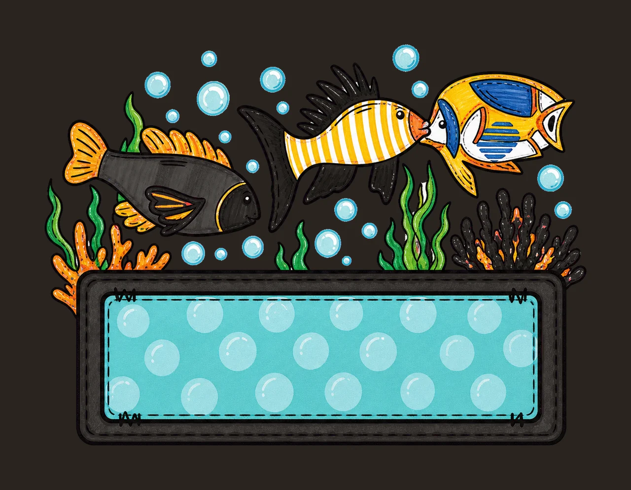 Colorful fish underwater with Name Patch girly Variation B contrast preview thumbnail