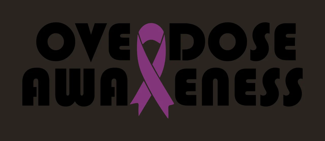 Overdose Awareness Ribbon Text Logo interrupting stencil Variation contrast preview thumbnail