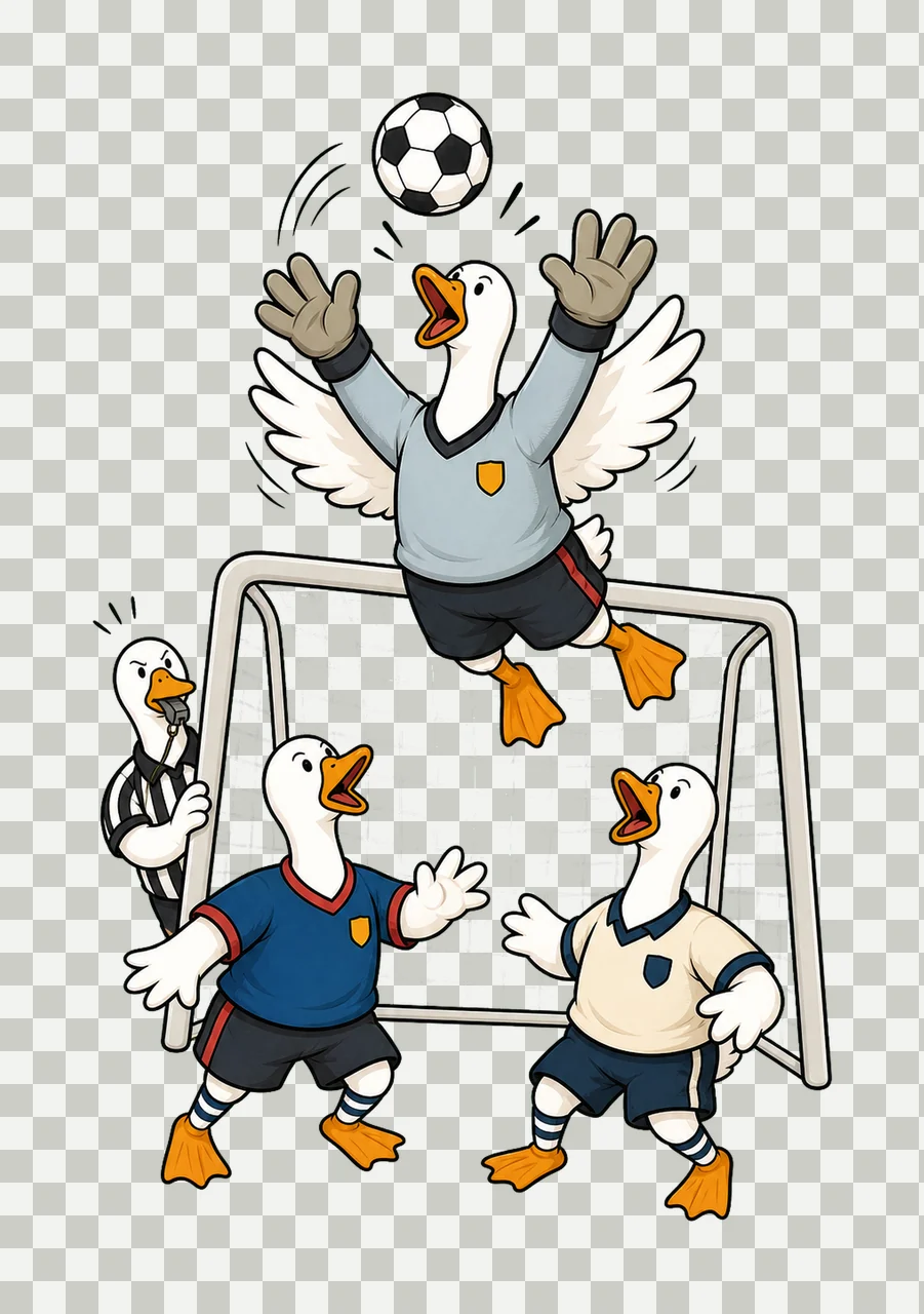 Funny Goose Soccer Team Digital Referee Goalie Variation D transparency and detail preview thumbnail