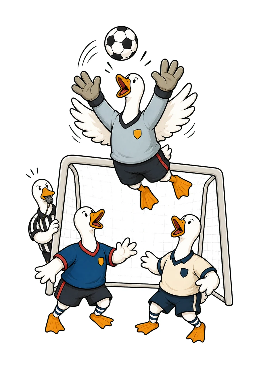 Funny Goose Soccer Team Digital Referee Goalie Variation D