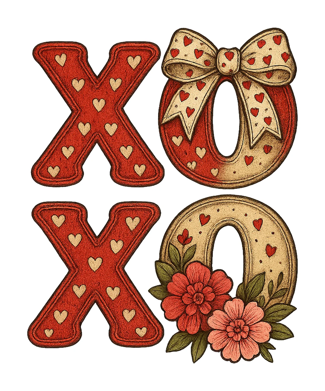 XOXO Heart Valentine Shirt Coquette Style Tee Design Cute