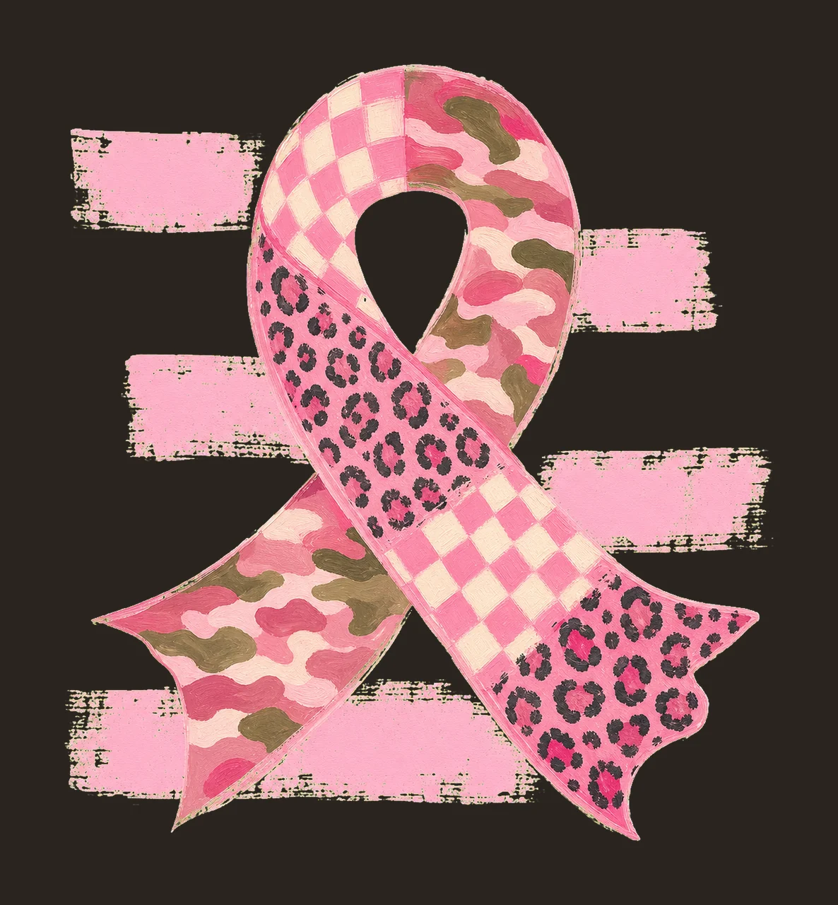Triple Pattern Pink Awareness Ribbon sublimation Variation A contrast preview thumbnail