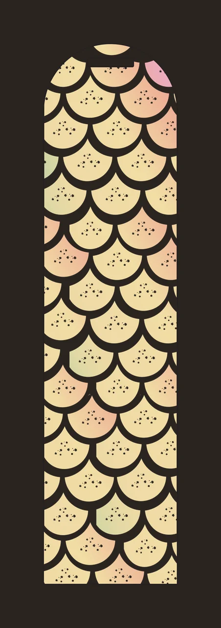Black And White Scalloped Fish Scale Pattern repetitive layering contrast preview thumbnail