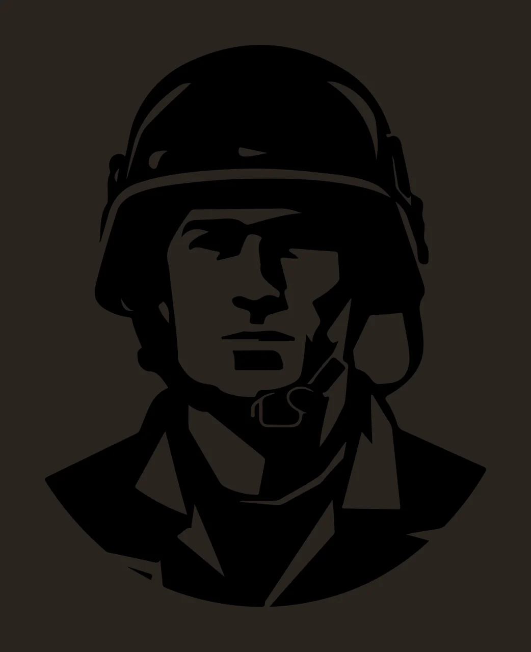 Graphic Silhouette Of A Person Wearing Protective Helmet headset contrast preview thumbnail