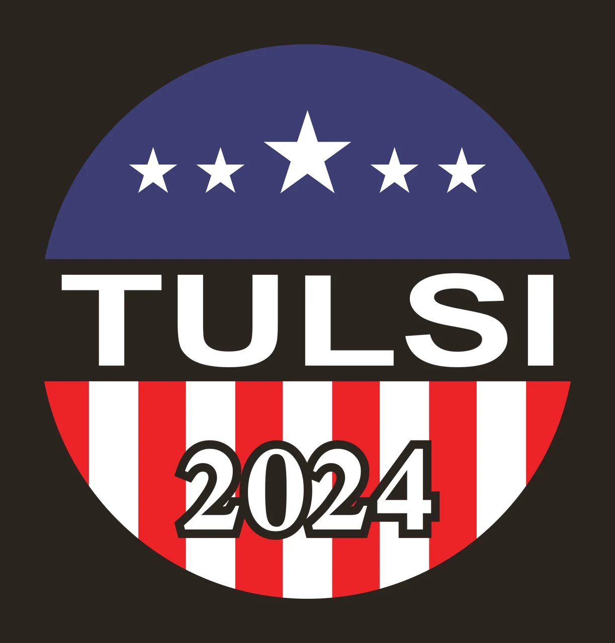 2024 Typography Design with blue semicircle with five white stars, white horizontal band, red-and-white vertical striped semicircle and white '2024' text contrast preview thumbnail