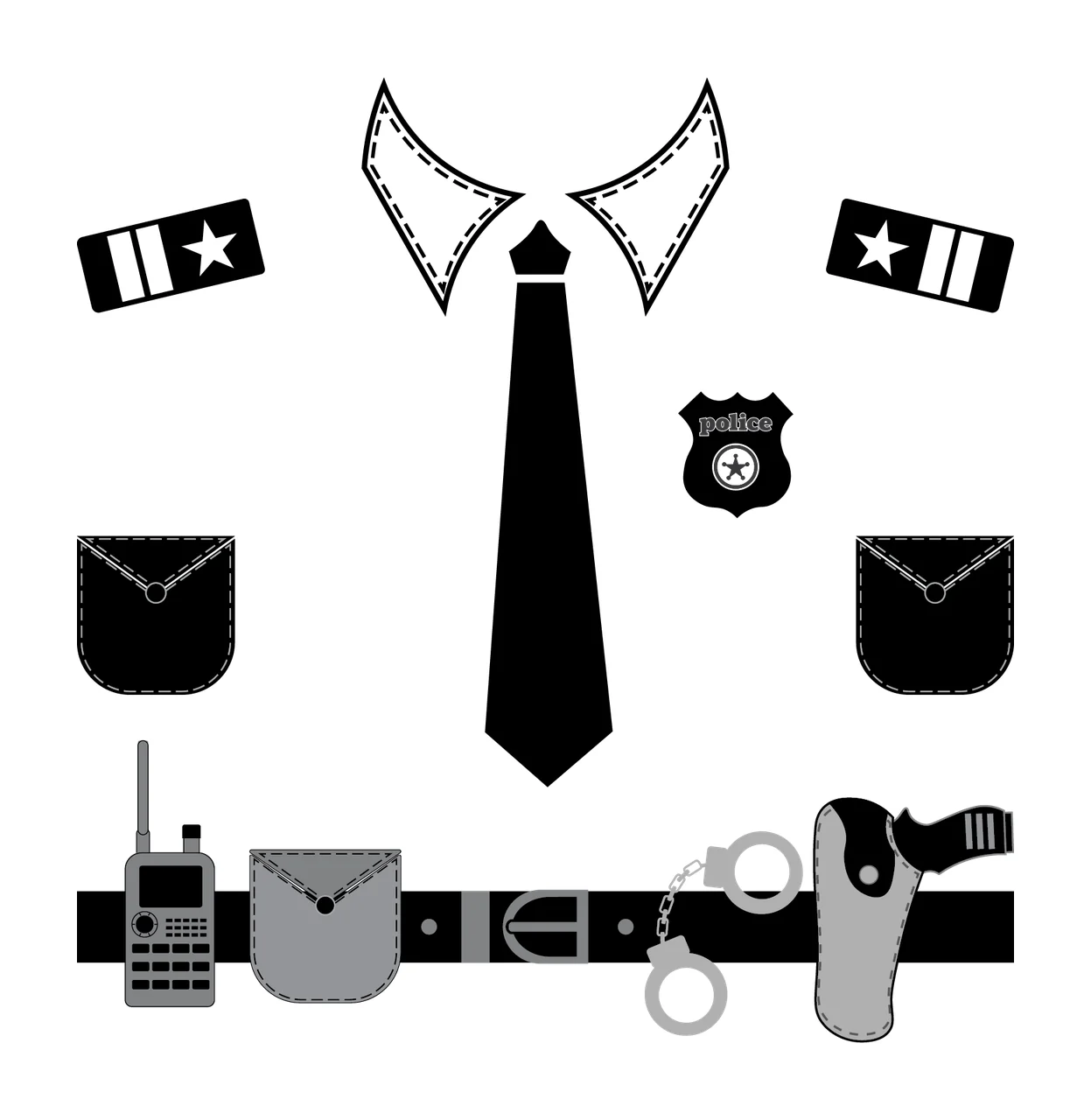 Police Uniform Accessories With Necktie Badge law enforcement