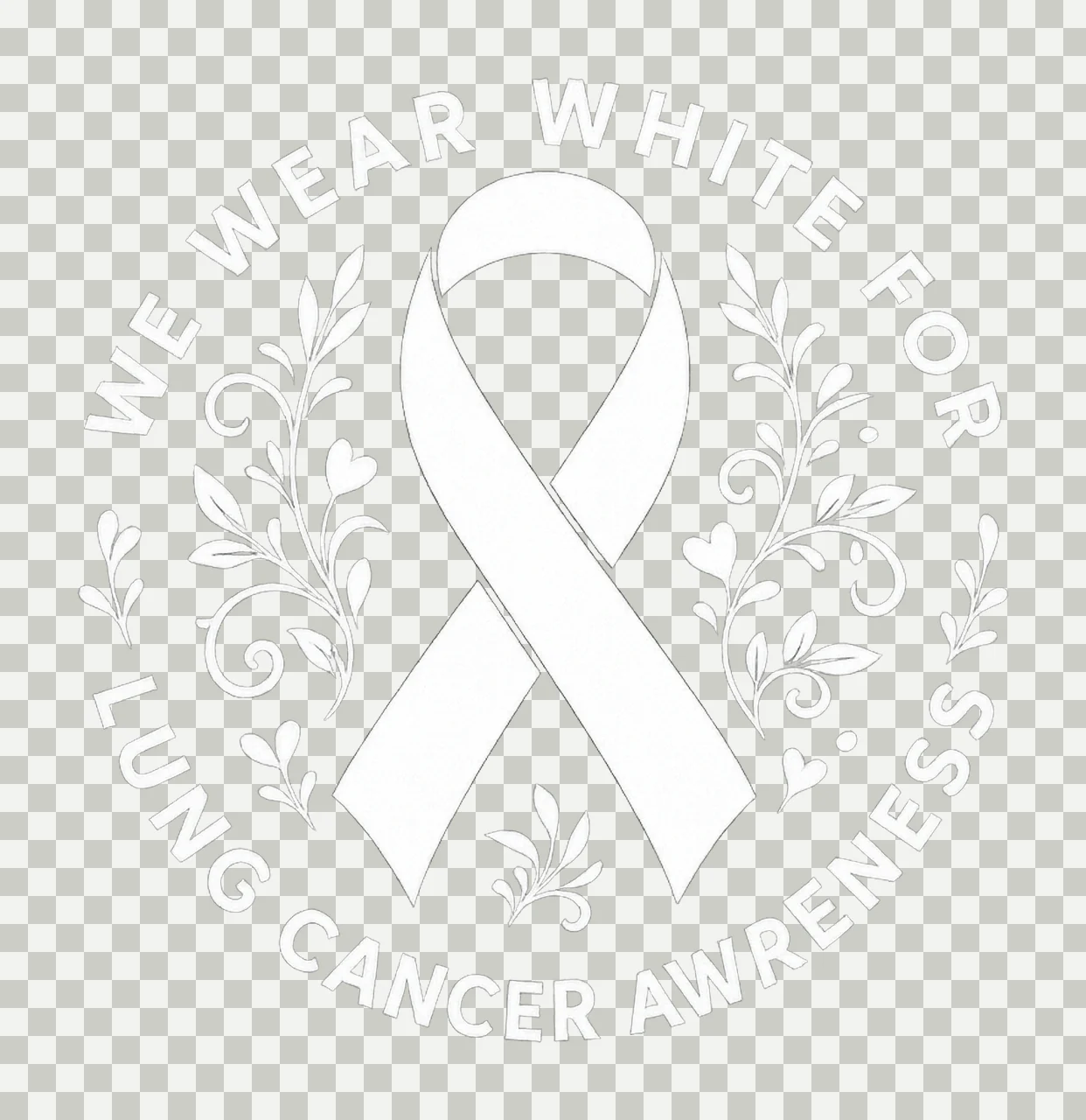 We Wear White for Lung Cancer Awareness for Shirts White transparency and detail preview thumbnail