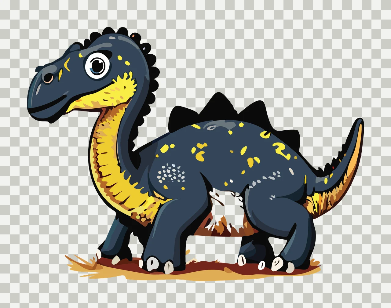 Dinosaur Stygimoloch Standing On Grass horns dome line drawing transparency and detail preview thumbnail