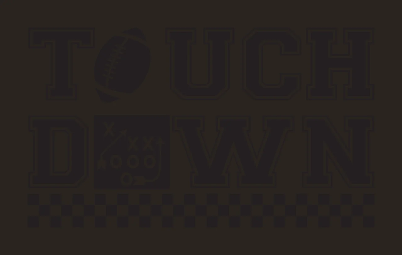 Touch Down Black And White Text Graphic football play diagram contrast preview thumbnail