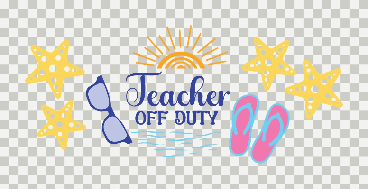 Can Glass Wrap Teacher Off Duty Summer Beach items arranged transparency and detail preview thumbnail