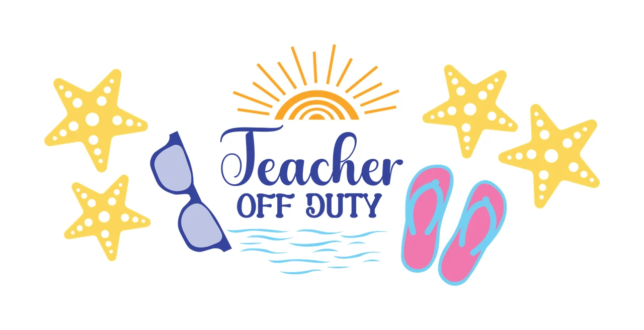 Can Glass Wrap Teacher Off Duty Summer Beach items arranged