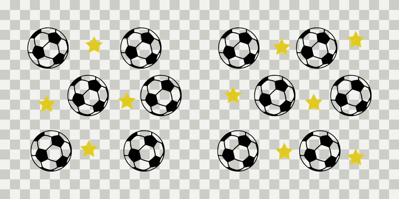 Soccer Ball And Star Repeating Pattern balls minimalist black transparency and detail preview thumbnail