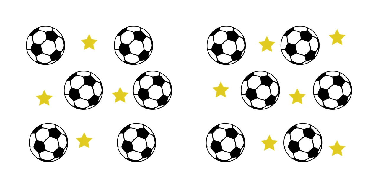 Soccer Ball And Star Repeating Pattern balls minimalist black