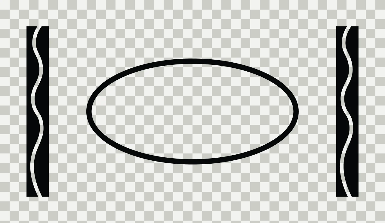 Oval Frame With Wavy Lines transparency and detail preview thumbnail