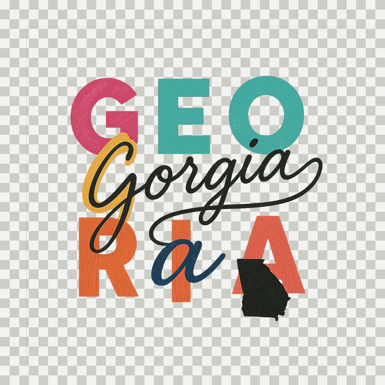 Georgia Sublimation Design State Shape Georgia Shirt Design transparency and detail preview thumbnail