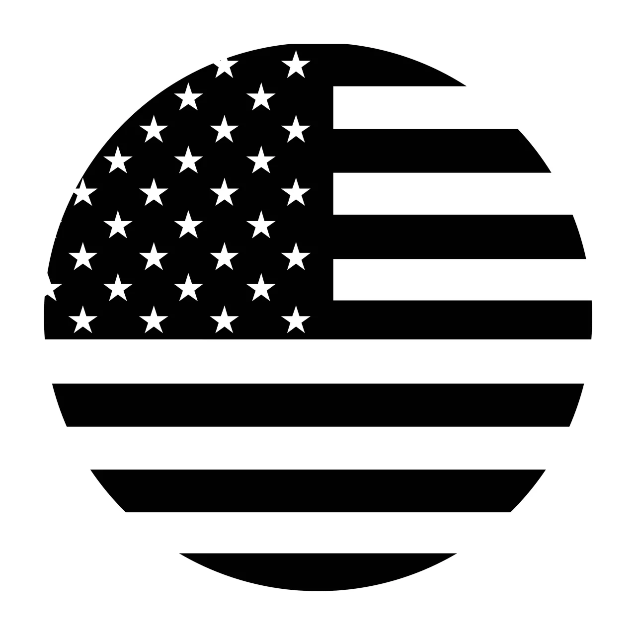 Flag Black Silhouette Of The United States national contained