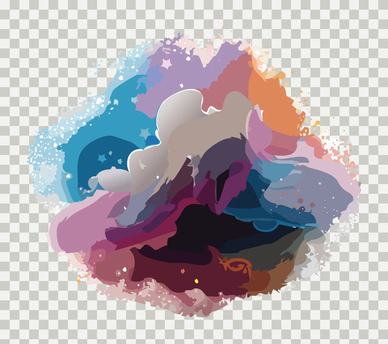 Black Ink Splatter Abstract spot organic gray plain white background transparency and detail preview thumbnail