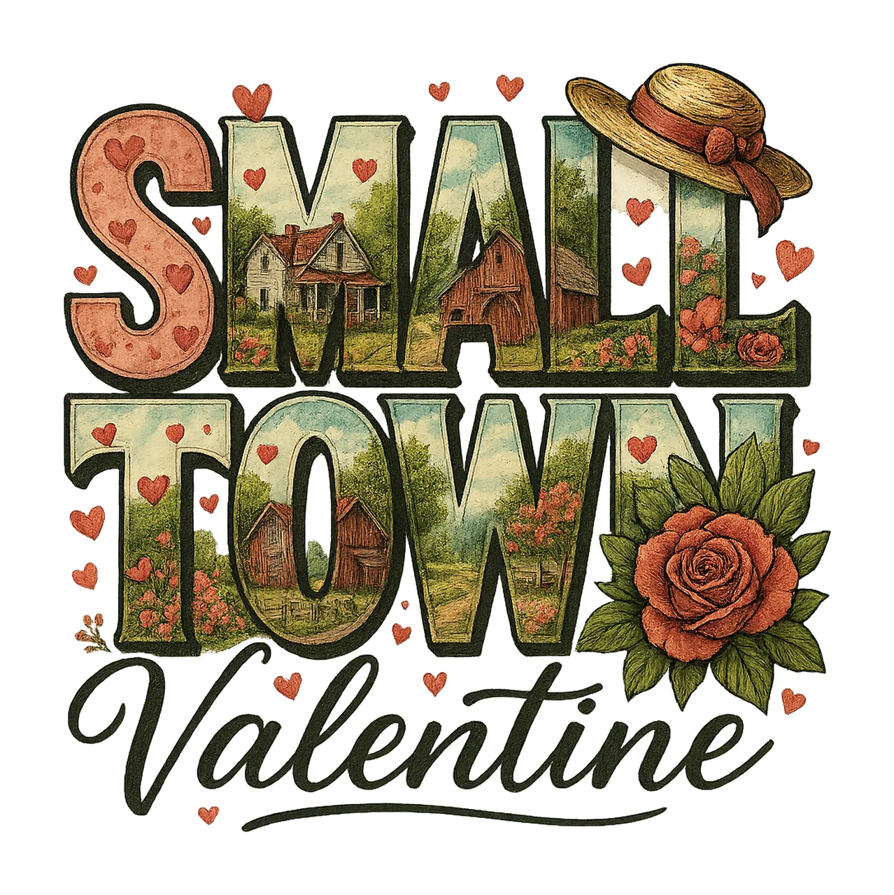 Retro Small Town Valentines Coquette Howdy Valentine Western