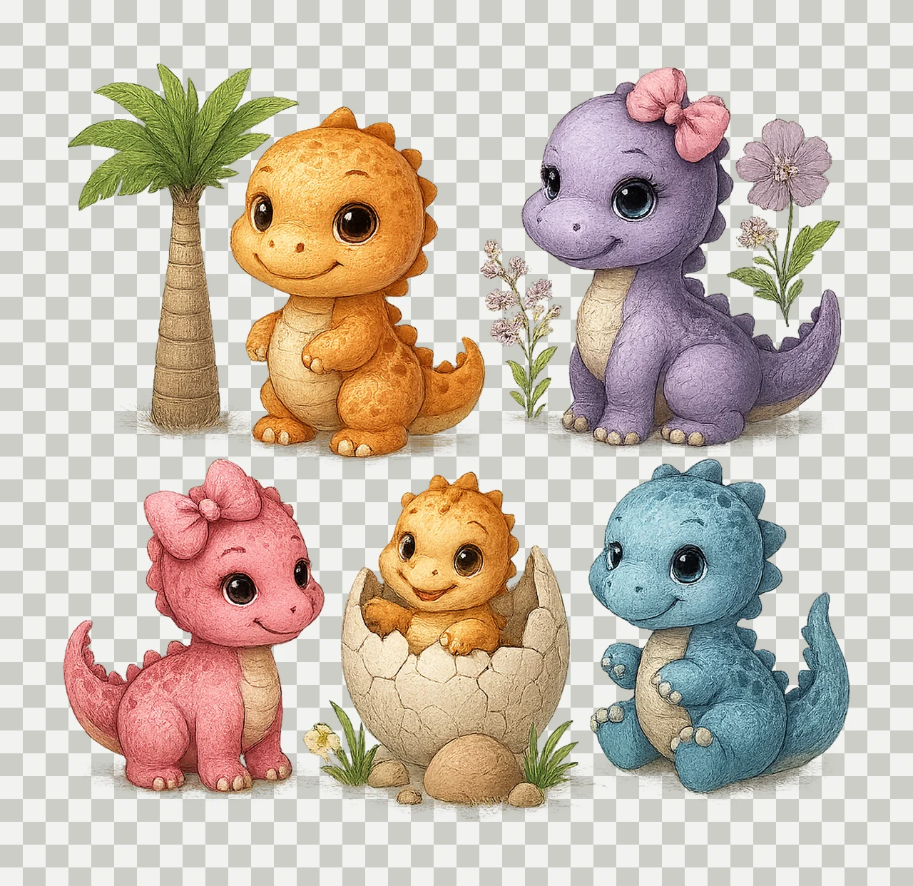 Baby Dinosaur Artwork Cute Dino Sublimation Design Dinosaur transparency and detail preview thumbnail