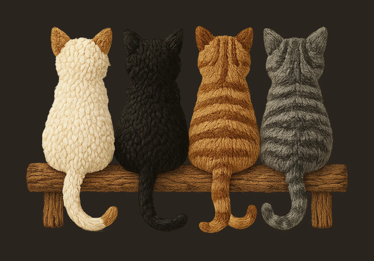 Latch Hook Yarn Crochet Cats Design Cat Lover Gift Pet contrast preview thumbnail