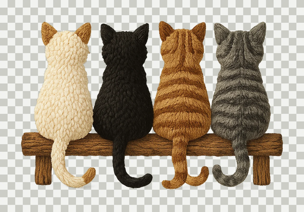 Latch Hook Yarn Crochet Cats Design Cat Lover Gift Pet transparency and detail preview thumbnail