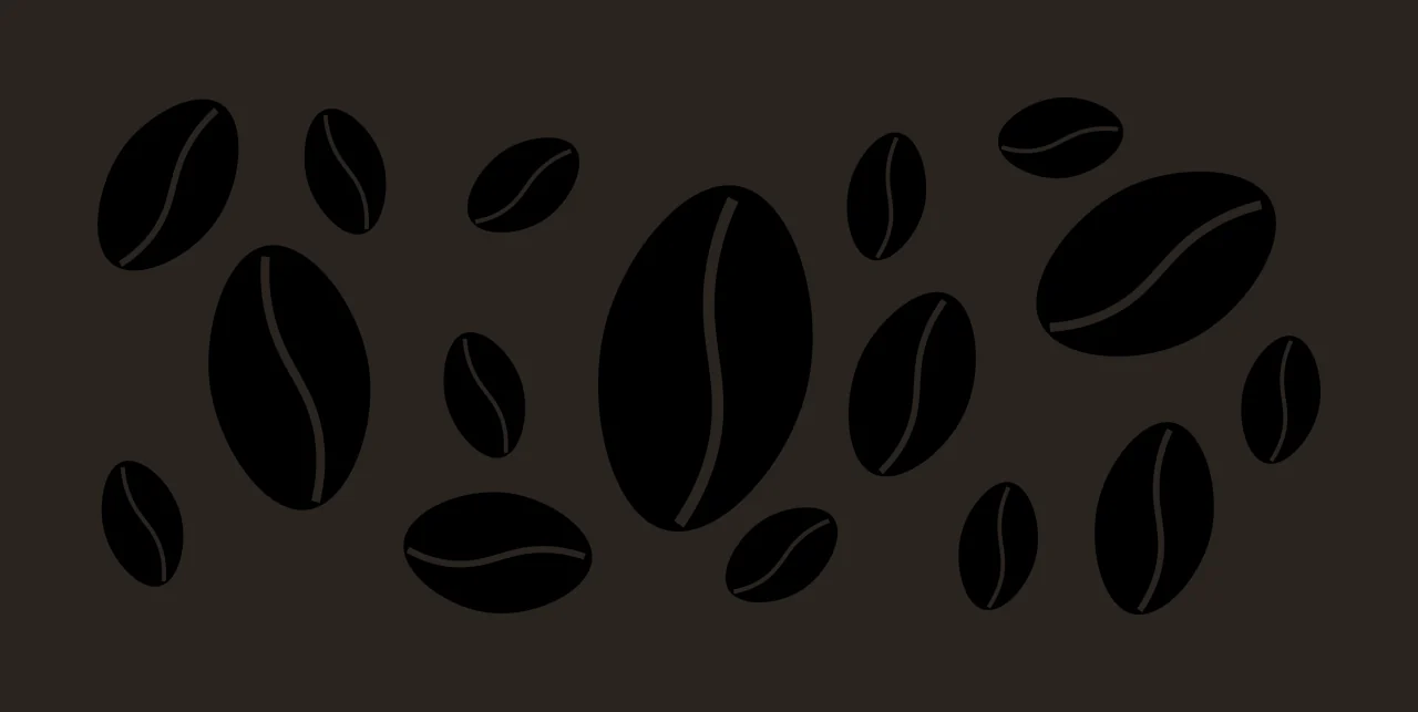 Can Glass Wrap Pattern Of Scattered Black Coffee beans white contrast preview thumbnail