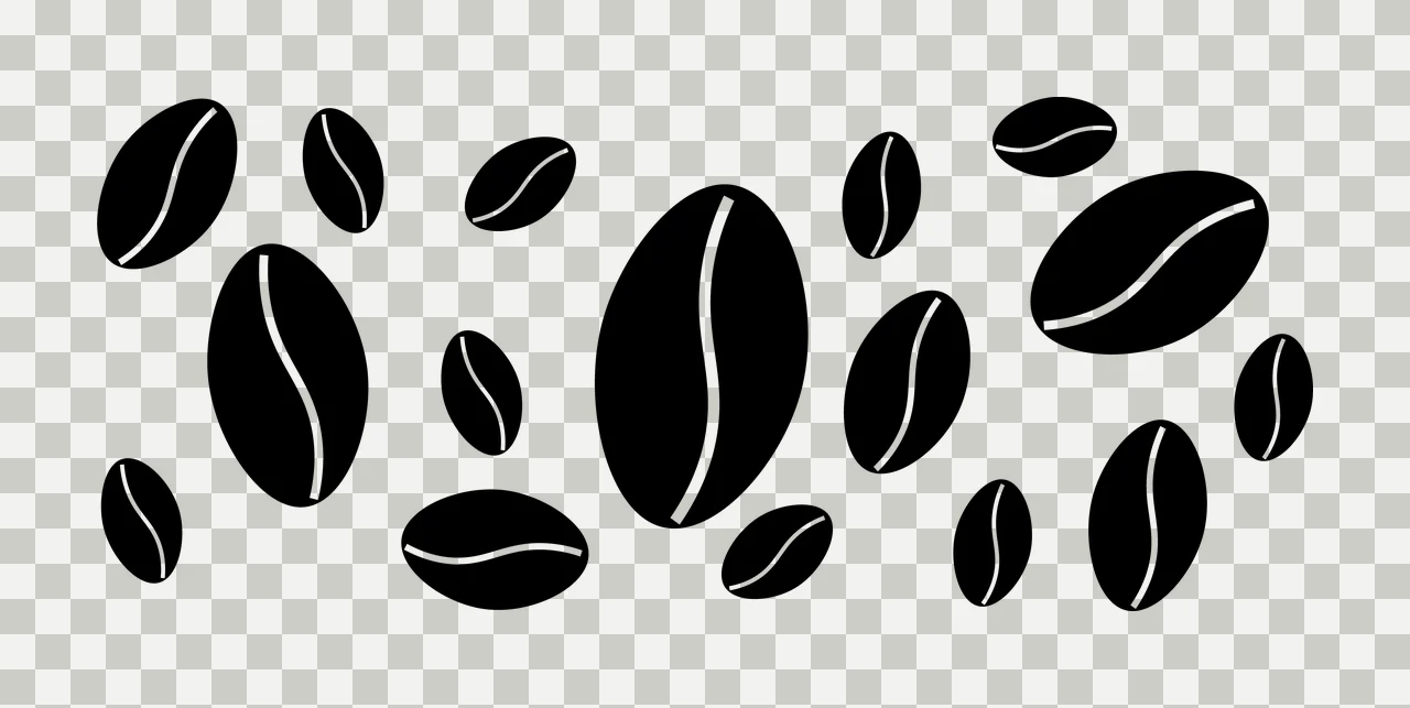 Can Glass Wrap Pattern Of Scattered Black Coffee beans white transparency and detail preview thumbnail