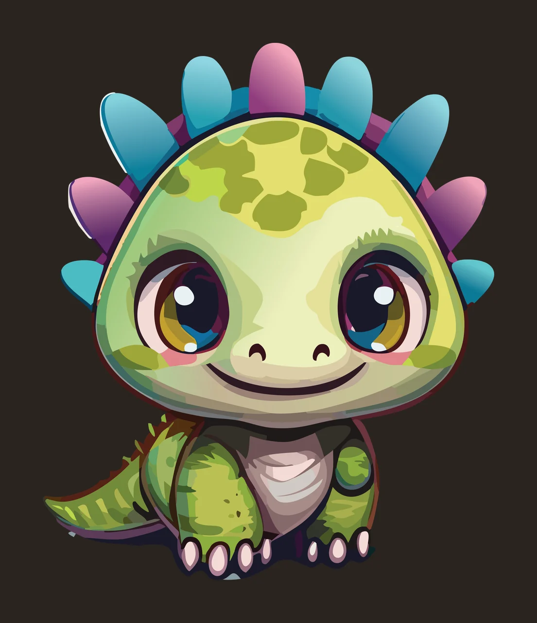 Stylized Spiky Dinosaur Creature Silhouette standing spikes contrast preview thumbnail