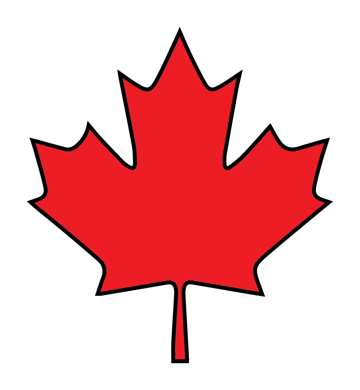 Black Maple Leaf Silhouette Shape white nature and symbol