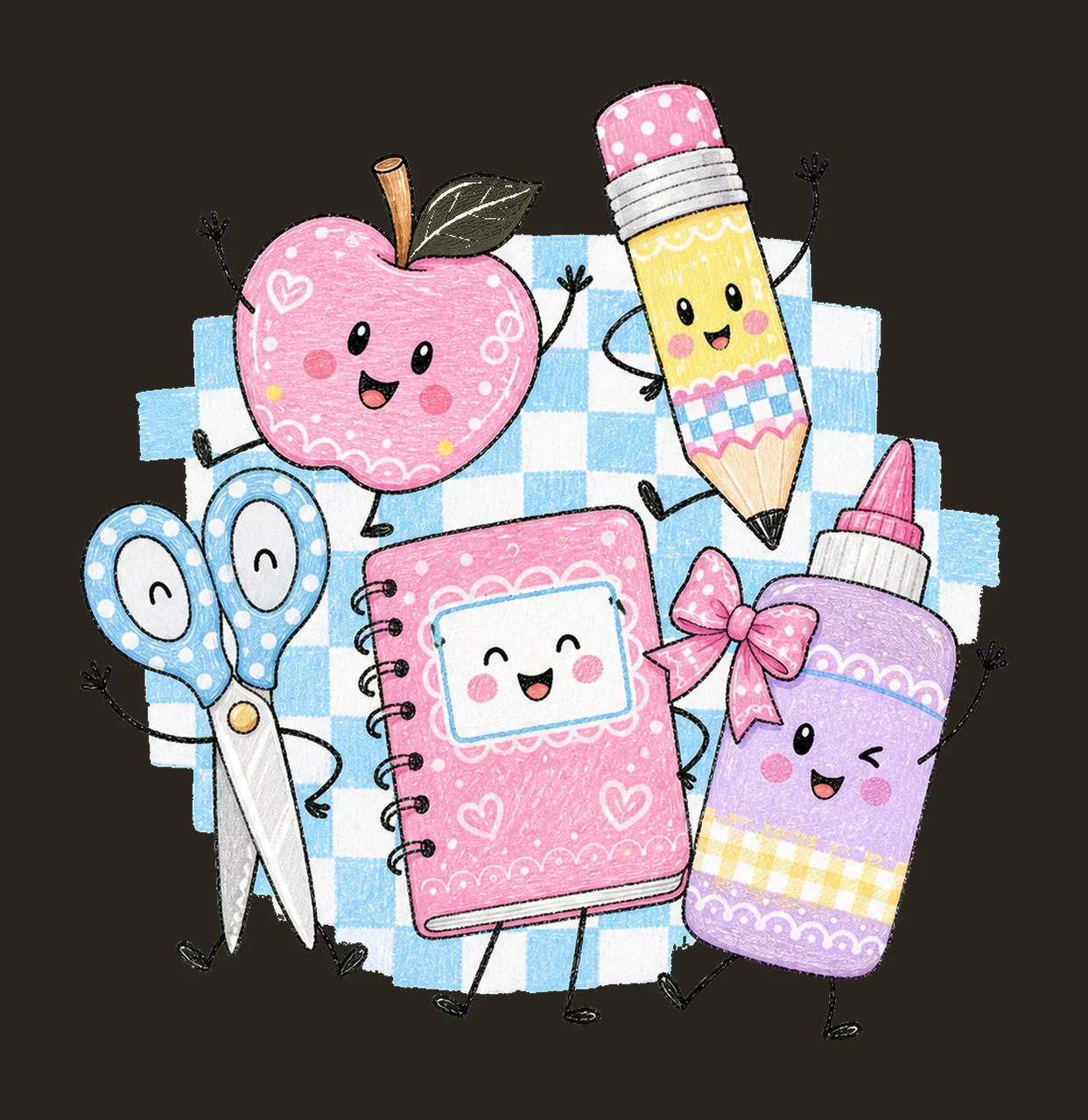 Pink School Doodle Teacher Life Be Kind Teacher Variation A contrast preview thumbnail