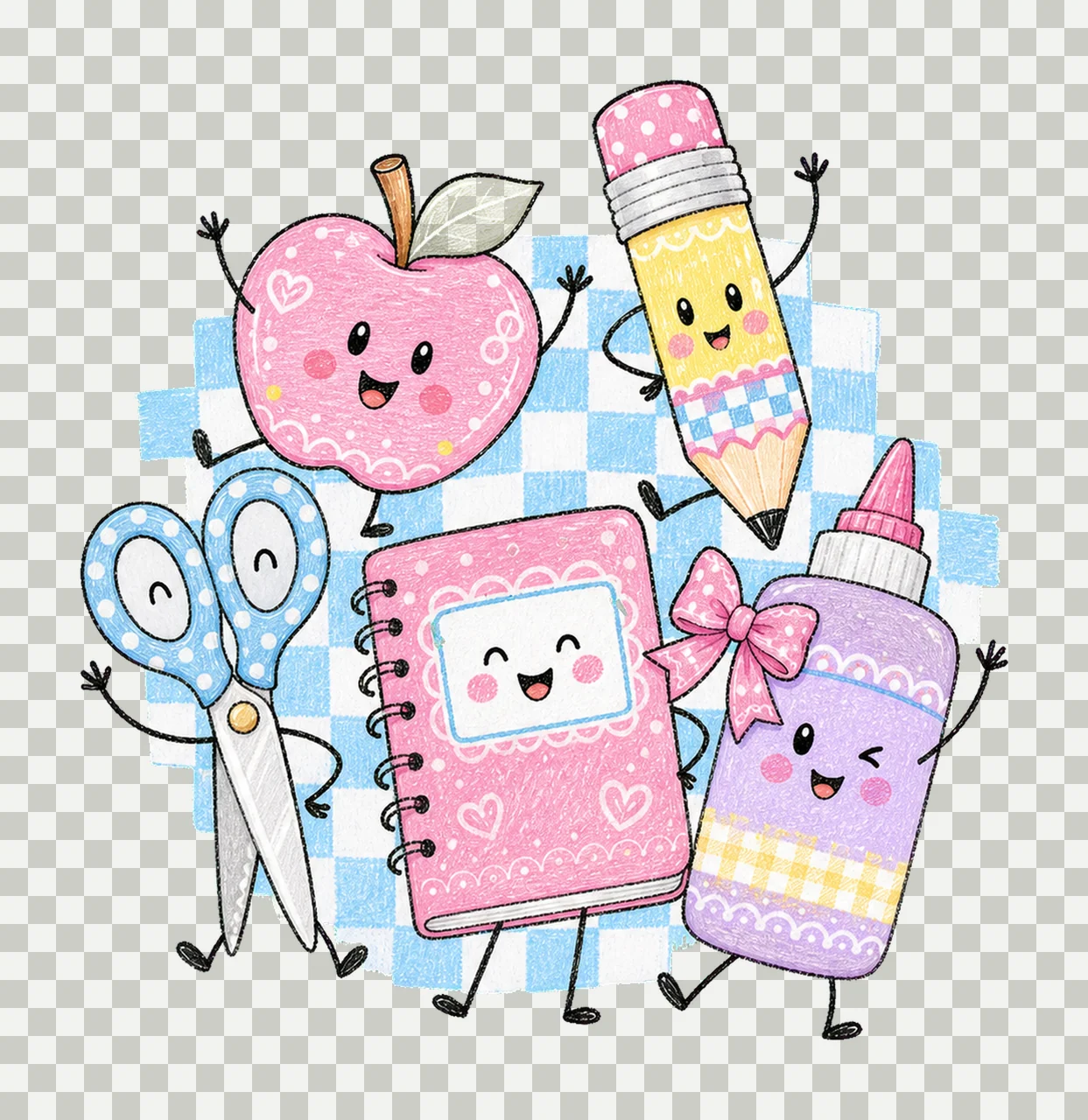 Pink School Doodle Teacher Life Be Kind Teacher Variation A transparency and detail preview thumbnail