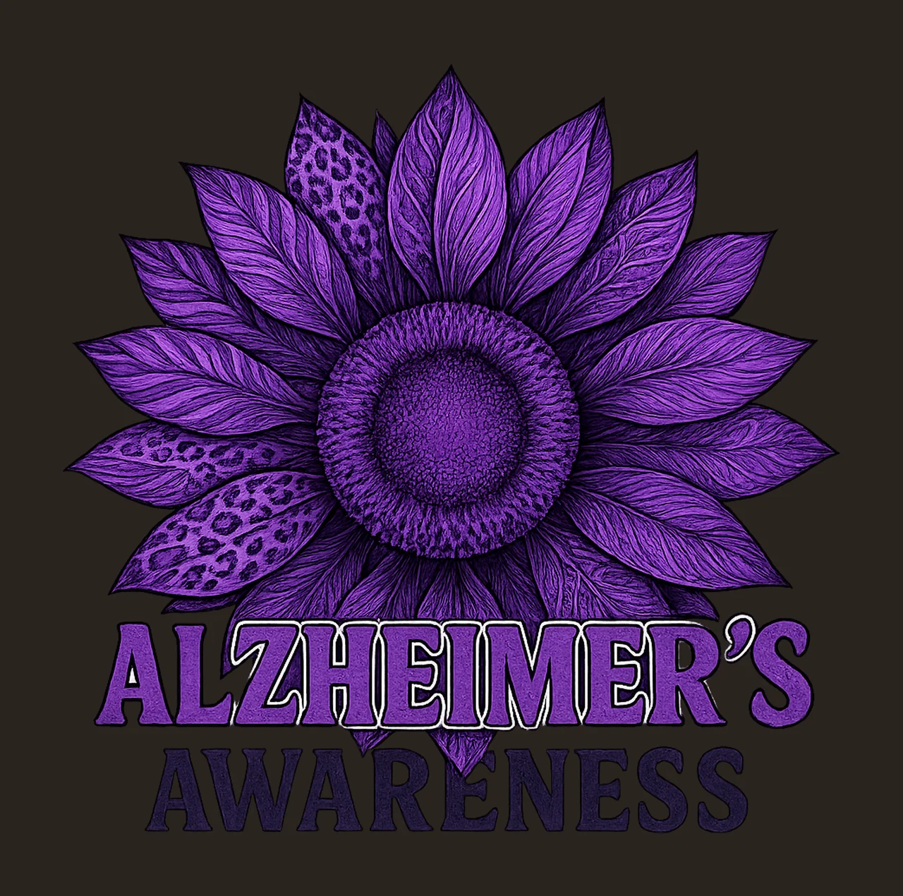 Alzheimers Awareness Purple Ribbon Design Memory Matters contrast preview thumbnail