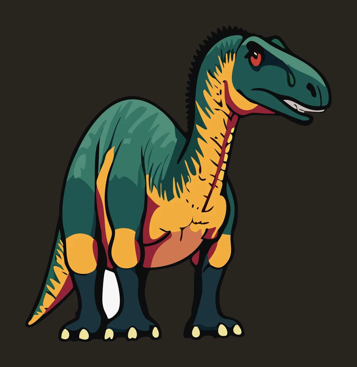 Dinosaur Hadrosaur Silhouette Profile standing black white contrast preview thumbnail