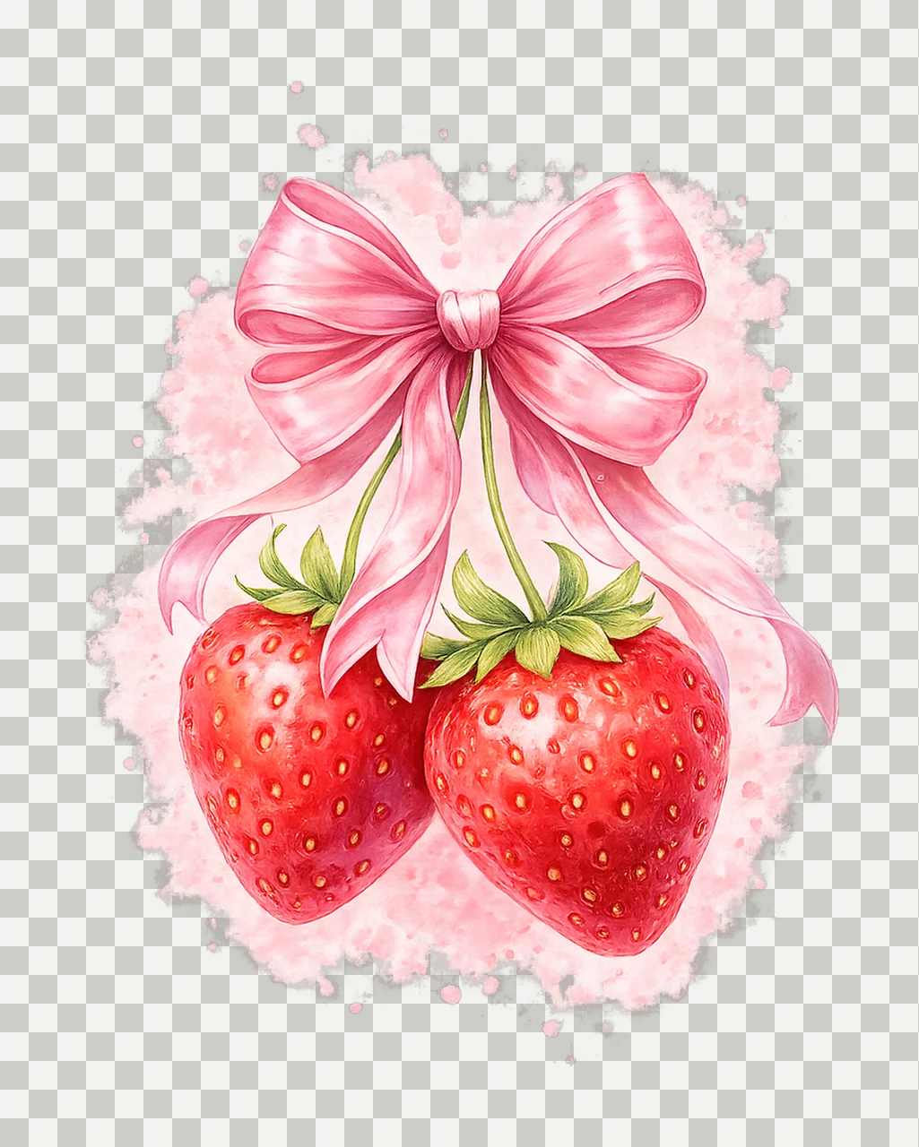 Strawberry Bow Cherry Coquette Aesthetic Soft Girl Era transparency and detail preview thumbnail