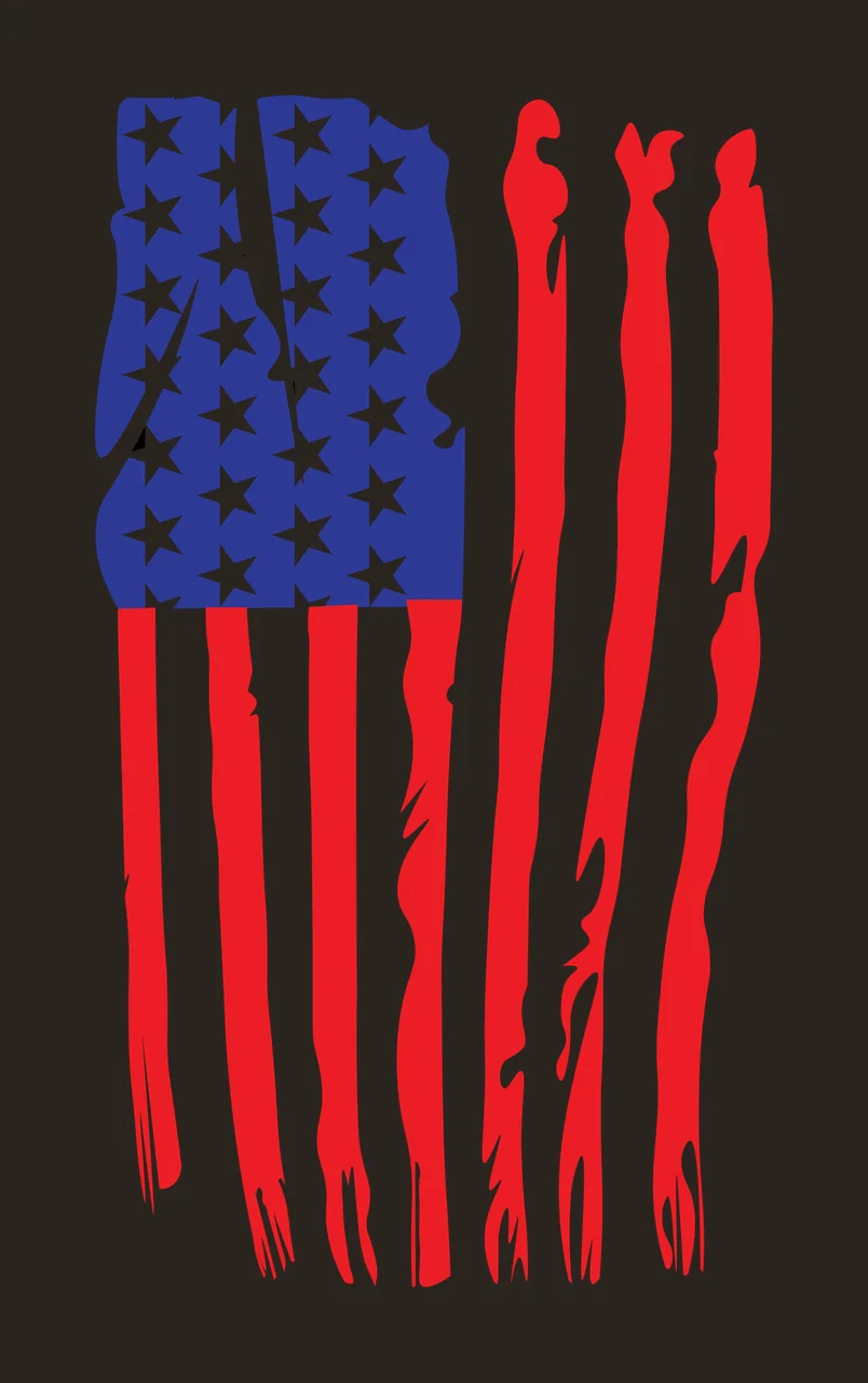 Flag Vertical With Tattered Edges hanging stars stripes tears contrast preview thumbnail