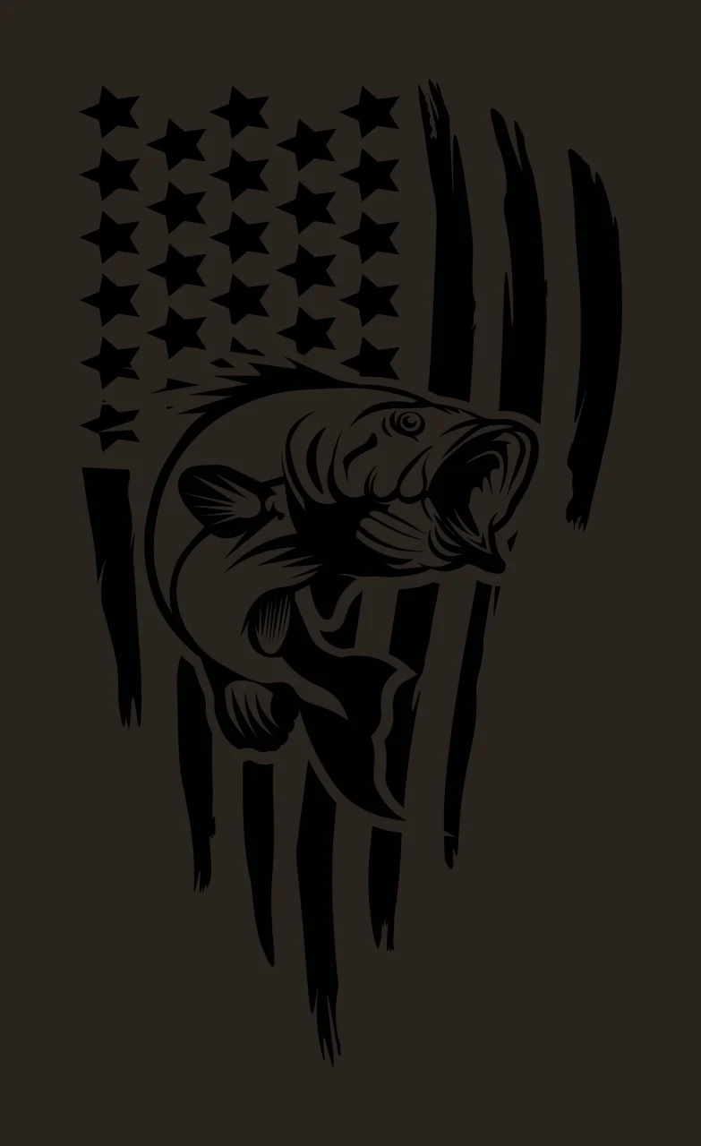 Fish Leaping Before Stars And Stripes silhouette black white contrast preview thumbnail