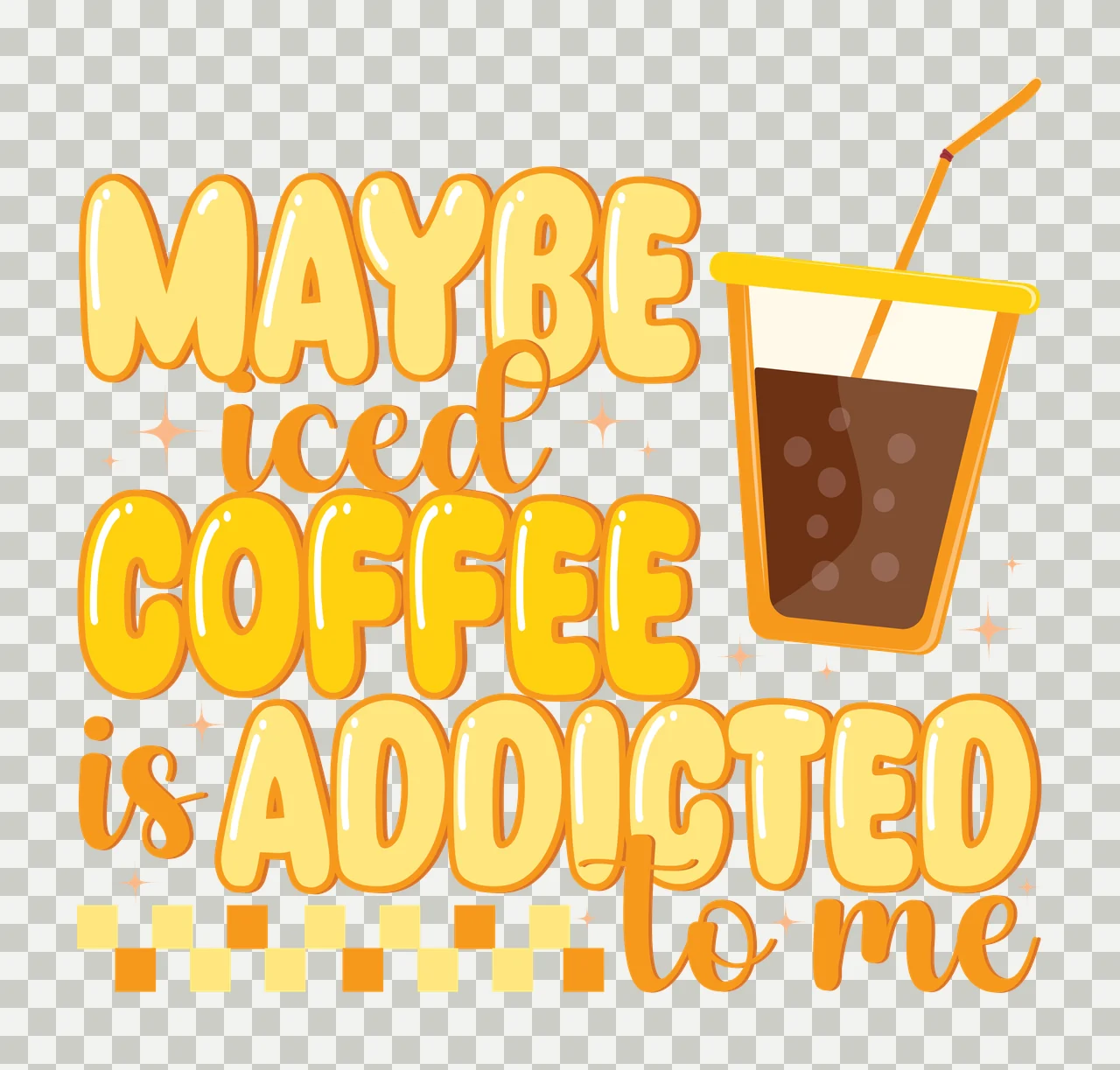 Maybe Iced Coffee Is Addicted To Me cup and text branding disposable transparency and detail preview thumbnail
