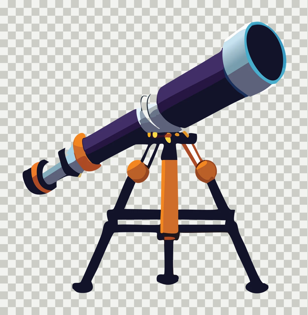 Telescope On Tripod Isolated Graphic lens silhouette black transparency and detail preview thumbnail
