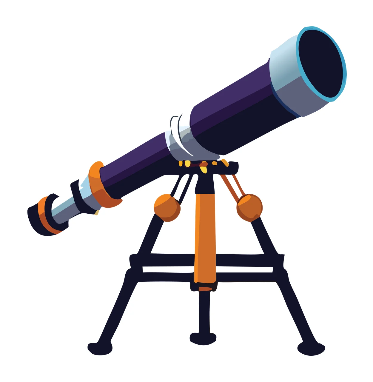 Telescope On Tripod Isolated Graphic lens silhouette black
