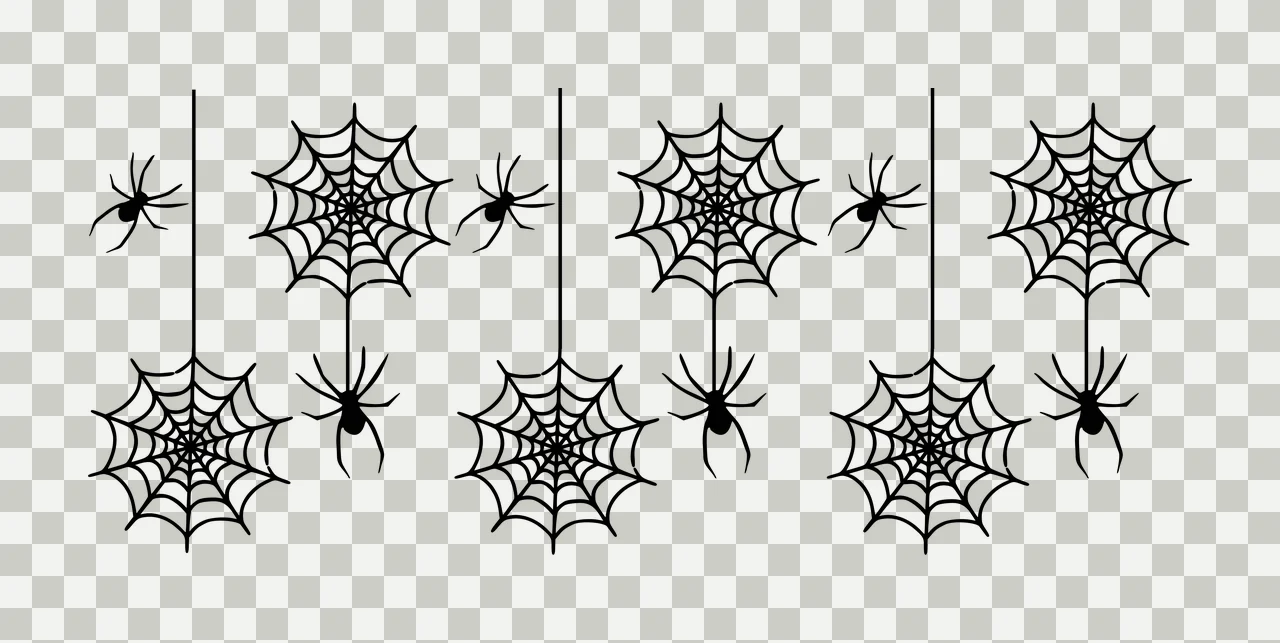 Can Glass Wrap Spider Webs And Spiders Black hanging web graphic transparency and detail preview thumbnail